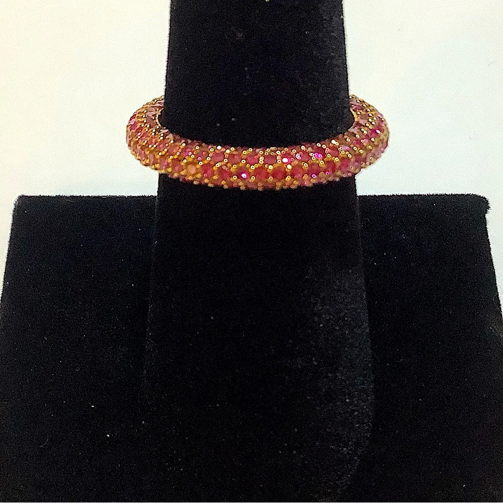 Kurt Geiger London Rainbow Crystal Heart Cocktail Ring 7 New - Picture 3 of 5